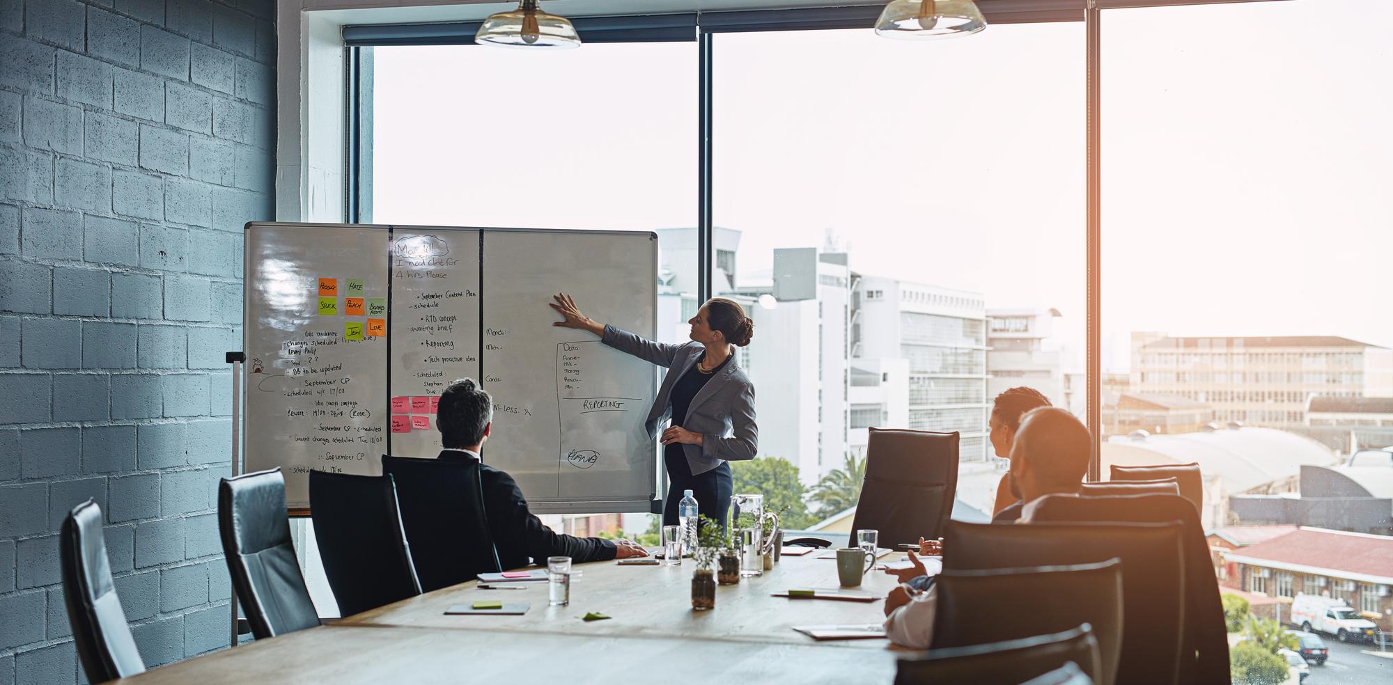 C-suite mentoring session focused on change management and talent retention strategies